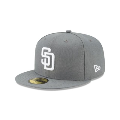 Grey San Diego Padres Hat - New Era MLB Floral Undervisor 59FIFTY Fitted Caps USA1307658